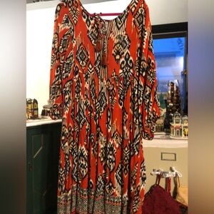 EUC Women’s Orientique Naturally Boho/Prairie/Cottagecore Dress
